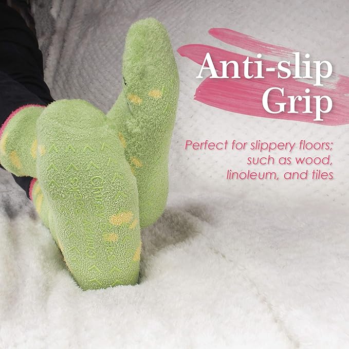 BambooMN Super Soft Warm Cute Furry Animal Non-Slip Fuzzy Cozy Fluffly Crew Winter Home Socks, Value Pack