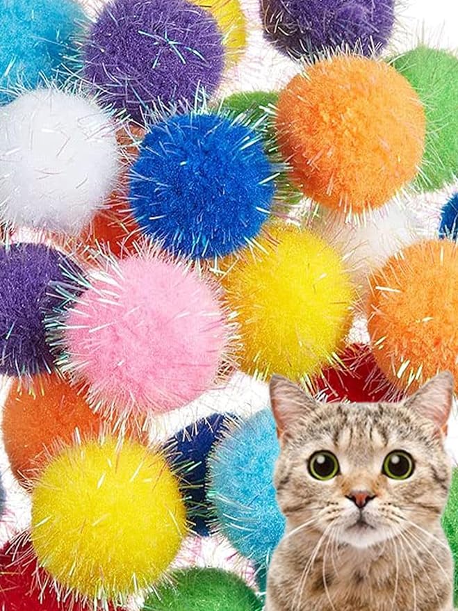 50 PCS Cat Ball Toys for Indoor Cats, Interactive Cat Toy Balls for Exercise and Entertainment Cat Toys for Small and Medium Breed Sizes