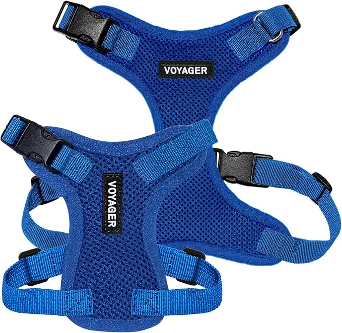Voyager Step-in Lock Pet Harness - All Weather Mesh, Adjustable Step in Harness for Cats and Dogs by Best Pet Supplies - Royal Blue, XL