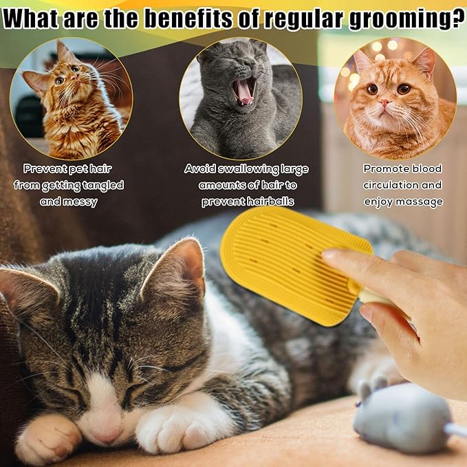 2 Pcs Cat Tongue Combs, Cat Hair Brush Cat Tongue Licking Hair Comb Cat Double Sided Brush Pet Massage Comb for Indoor Long Haired Kitten Fur Grooming & Shedding Easily Removes Fur Reducing Hairballs