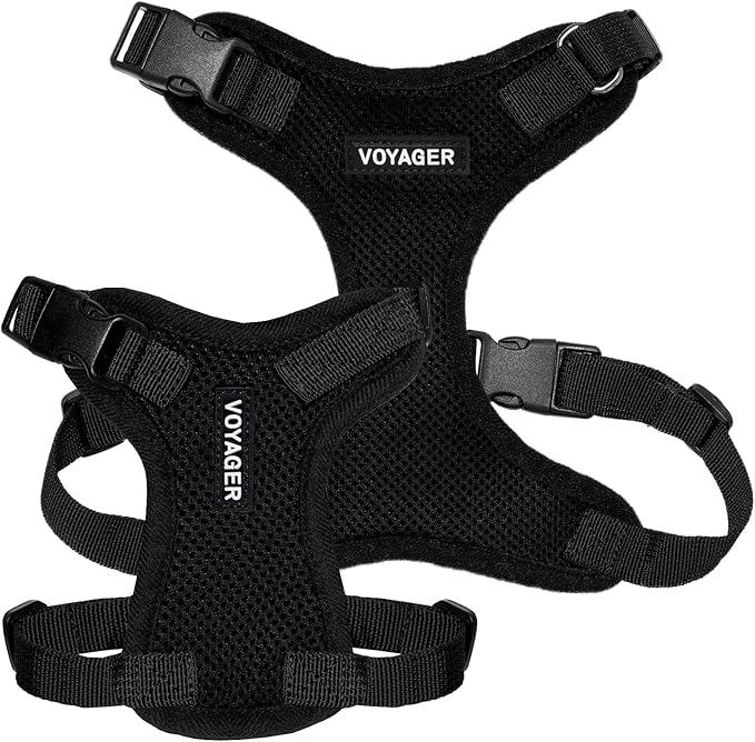 Voyager Step-in Lock Pet Harness - All Weather Mesh, Adjustable Step in Harness for Cats and Dogs by Best Pet Supplies - Black, XL