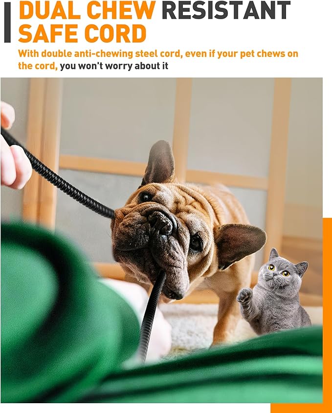 Pet Heating Pad Temperature Adjustment Dog Heating Pad Anti-bite Puppy Heating Pad with Timer Cat Heating Pad Indoor Waterproof Pet Warming Pad Electric Heated Bed Mat Dog