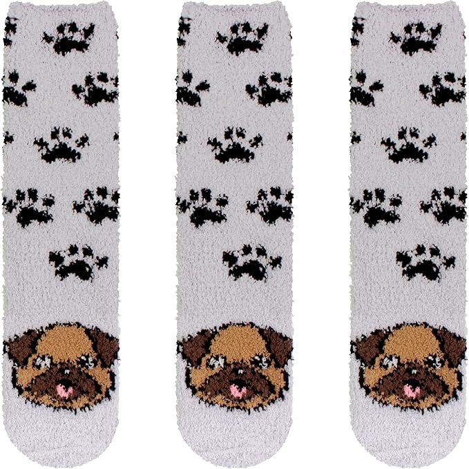 BambooMN Women's Super Soft Warm Microfiber Fuzzy Cozy Animal Socks or Christmas Winter Animal Socks, Value Pack