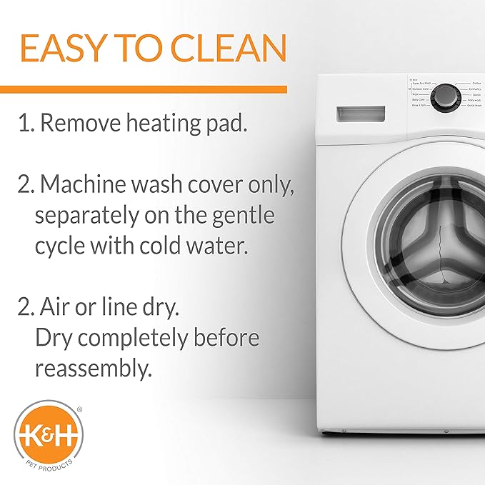 K&H Pet Products Heated Thermo-Kitty Mat, Indoor Heated Cat Bed, Pet Heat Pad for Indoor Cats and Small Dogs, Cat Heating Pad, Electric Thermal Warming Cat Bed Mat, Mocha/Tan 12.5 X 25 Inches