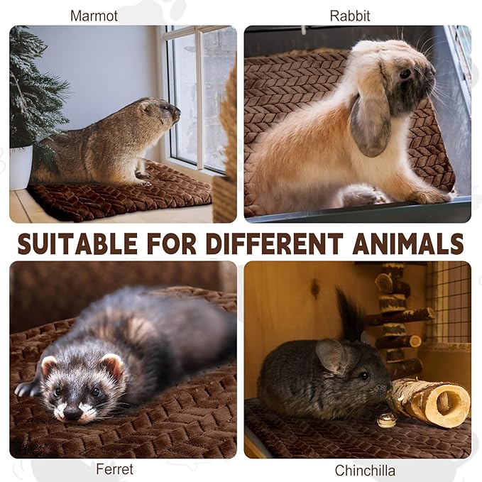 4 Pack Self Heating Cat Pad Self Warming Cat Mat Non Slip Warm Dog Bed Pad Mat Washable Pet Kennel Pad Crate Bed Mat Removable Cover Cat Blanket for Indoor Outdoor(Dark Coffee,16 x 20 Inch)