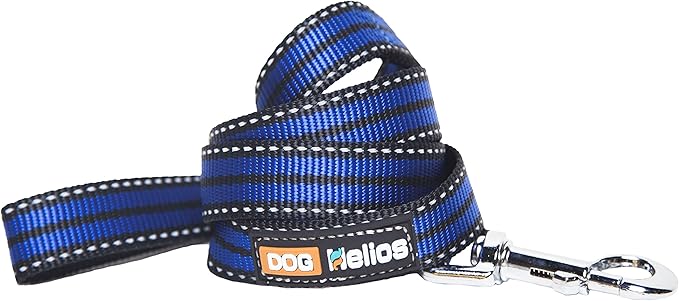 DOGHELIOS 'Journey Wander' Chest Compressive Sporty Adjustable Travel Pet Dog Harness and Leash Combination, Medium, Blue