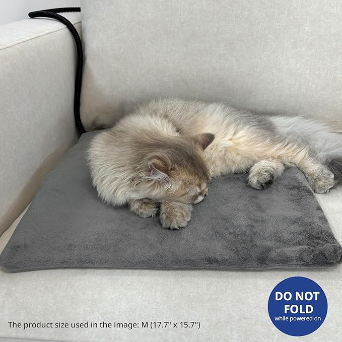 NICREW Pet Heating Pad for Dogs and Cats, Heated Cat Bed with Steel-Wrapped Cord and Soft Fleece Cover, 17.7 x 15.7 Inches, 30 Watts