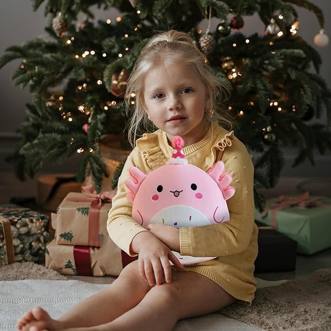 Axolotl Plush Adorable Axolotl Stuffed Animals Soft Birthday Gift Axolotl Plushies Pillow for Kids Boys Girls Pink 12 inch