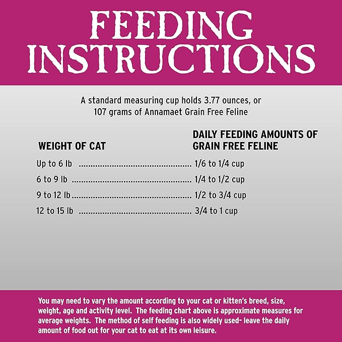 Annamaet Grain-Free Feline Formula Dry Cat Food, (Chicken & Fish), 12-lb Bag