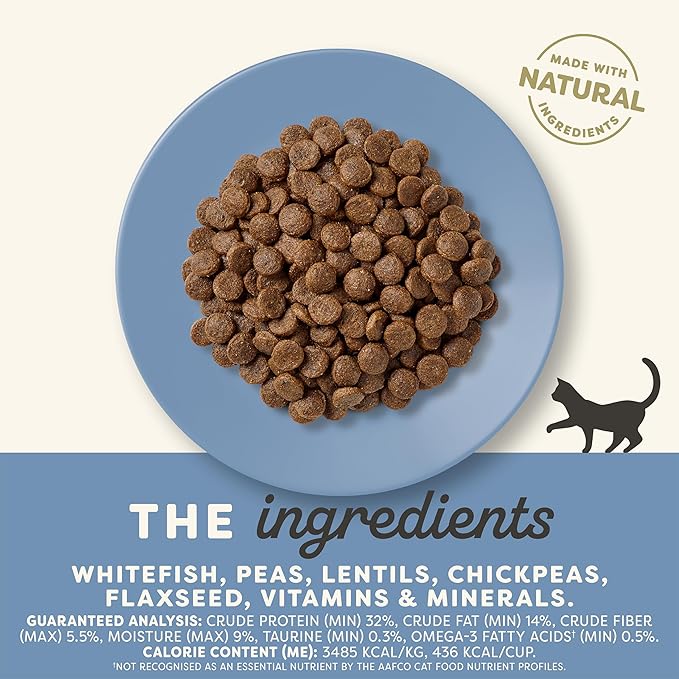 Applaws Complete Dry Cat Food, Grain Free, Limited Ingredient Food for Cats, Added Vitamins and Minerals for a Balanced Diet, Whitefish Recipe, 3 x 4 lb Bags