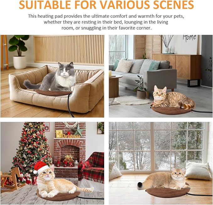 Pet Heating Pad, Electric Heated Pad for Dog Cat, Warm Mat Waterproof Dogs Cats Beds with Constant Temperature,Chew Resistant Cord, Comfortable Heater Heater Blanket Puppy and Kitten (16.0"L x 16.0"W)