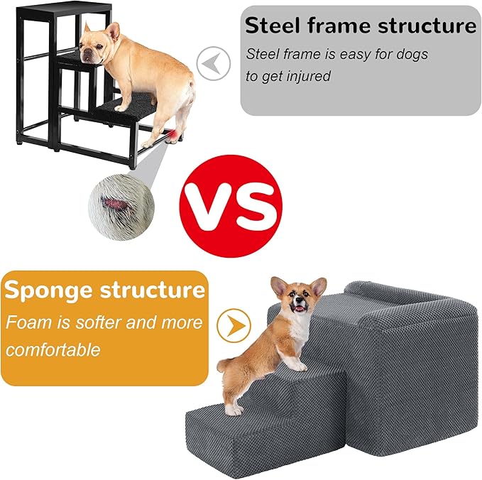 HOMBYS Foam Dog Window Perch, Orthopaedic Dog Bed with Dog Stairs, Soft & Supportive Do Not Hurt Dog for Joint Protect, 2 Parts Easy to Assemble Bunk Bed, Pet Perch to Look Out Window