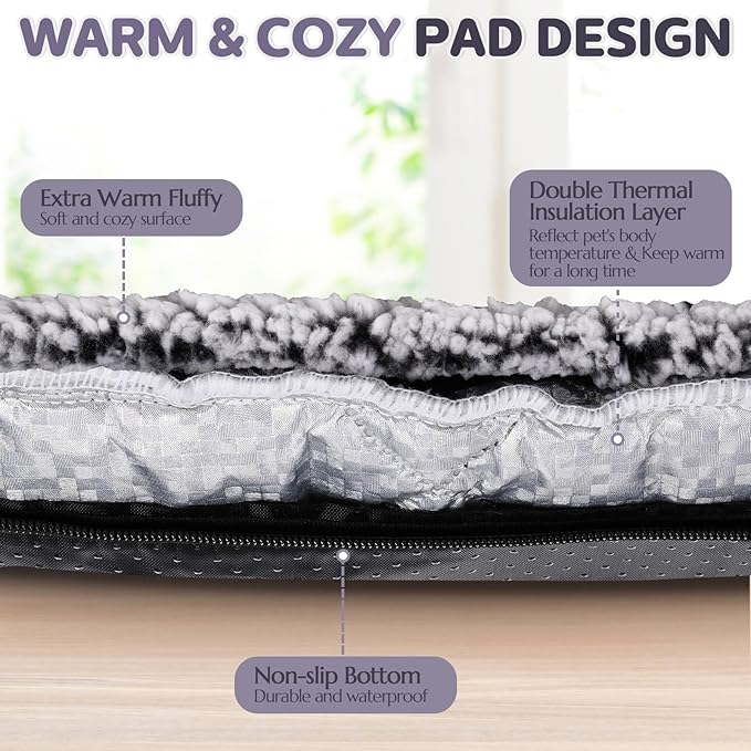 1 Pack Self Warming Cat Bed Pad Self Heating Cat Mat 16 x 20 Inch Cat Warmer Bed Mat for Feral and Indoor Cats Washable Thermal Cat Mat Pet Kennel Pad with Anti-Slip Bottom(Gray)