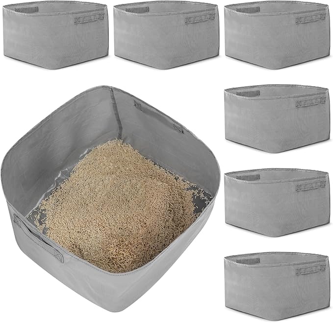 Abbylike 6 Pcs Reusable Litter Box Liners Cat Nonslip Litter Boxes Liner Sifting Liners for Litter Box Robust Design Waterproof Scoop Scratch Resistant Leakproof Machine Washable (type-a)
