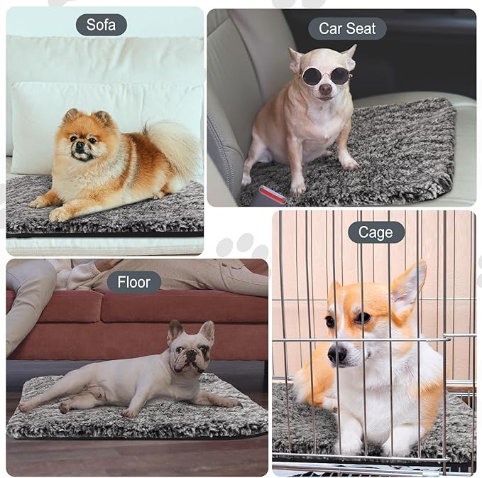 Photect 4 Pack Self Warming Cat Bed Self Heating Dog Cat Pad Extra Warm Thermal Cat Pad Washable Pet Kennel Pad Crate Bed Mat Removable Cover Non Slip for Indoor Outdoor Pets(Gray,16 x 20 Inch)