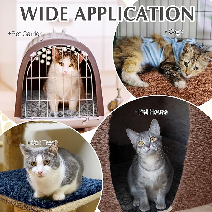 4 Pack Self Warming Cat Pads Self Heating Cat Mat Thermal Pads for Small Dogs Washable Kennel Pad Mat with Removable Covers for Indoor Outdoor Pet (16 x 20 Inch,Grey,Brown,Navy Blue,Black)