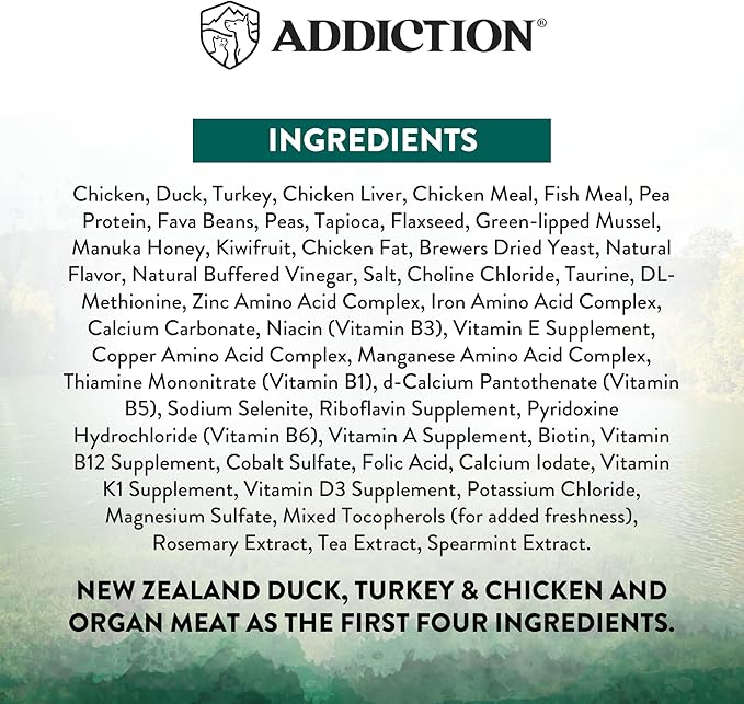 Addiction Wild Islands Island Bird Dry Cat Food, Premium Duck, Turkey & Chicken Recipe with High-Protein & Grain-Free Formula for Feline Health - 10lbs