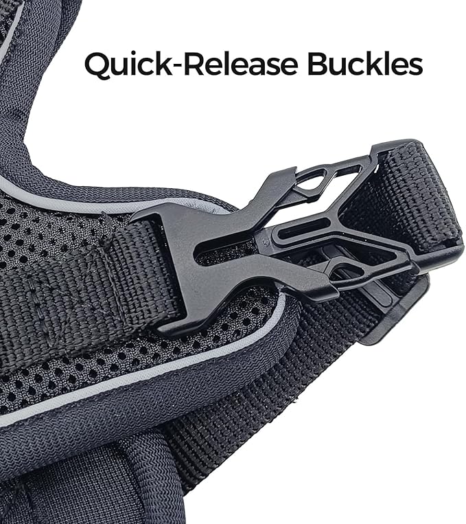 Cat Harness and Leash Set Escape Proof Tactical Large Kitten Harness Emotional Support Cat Vest, Black, L