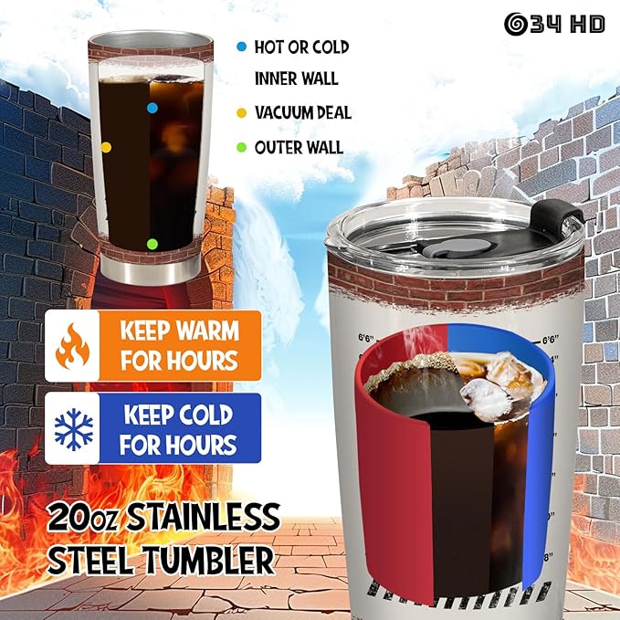 34HD Funny Black Cat Tumbler with Lid, 20 oz Stainless Steel Vacuum Insulated Personal Stalker Coffee Mug, Horror Cup, Cat Lover Gifts for Women Men Birthday Halloween Christmas