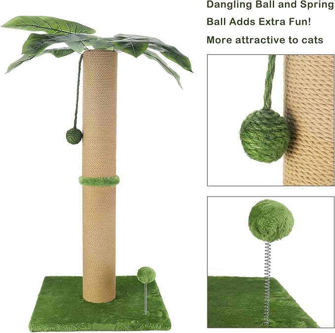 Cat Scratching Post 36 Inches Heavy Duty Scratching Post with Palm Leaf Cat Tree Large Cat Scratch Post for Adult and Kitten