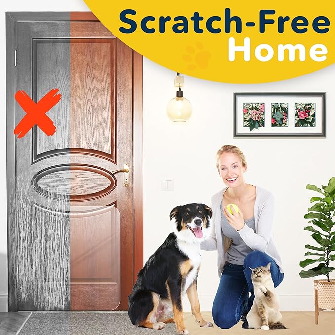 PROTECTO Door Protector from Dog Scratching, Cat Dog Scratch Door Protector, 30x20 Dog Door Scratch Protector for Indoors Outdoors, Easy Installation on Window Wall, Glass Door, Screen Door