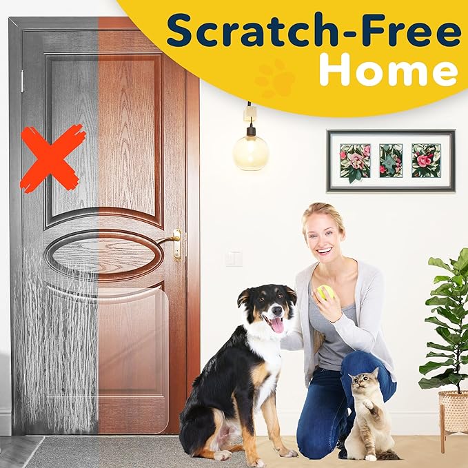 PROTECTO Door Protector from Dog Scratching, Cat Dog Scratch Door Protector, 35.5x15.5 Dog Door Scratch Protector for Indoors Outdoors, Easy Installation on Window Wall, Glass Door, Screen Door