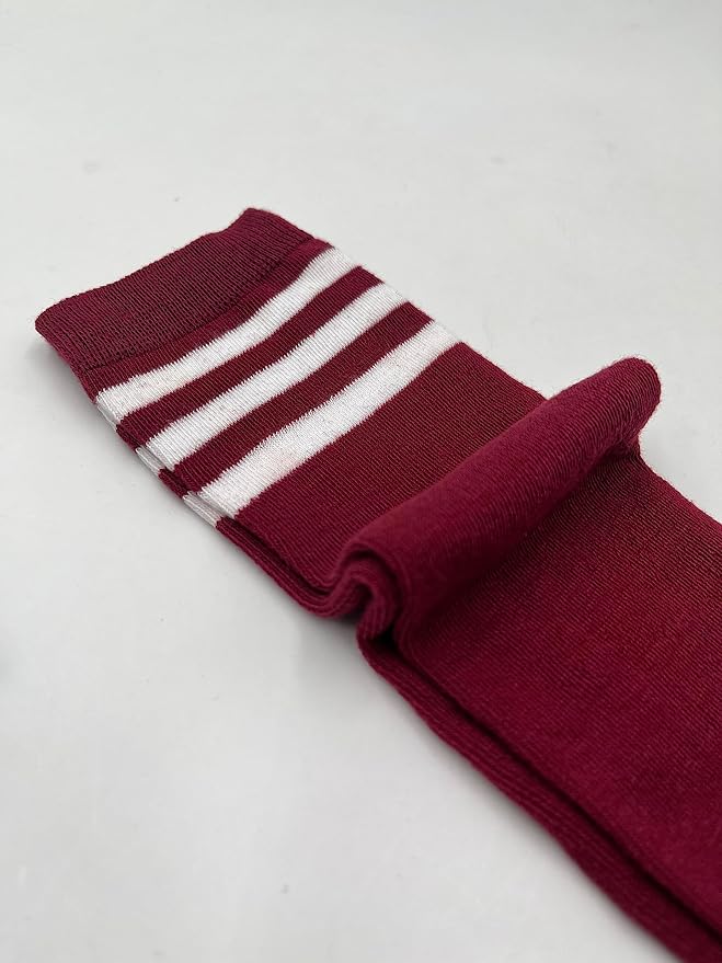 ATHX 6 Pairs Women's High Thigh Socks Striped Over Knee Stocking Leg Warmer High Socks for Daily Wear and Cosplay