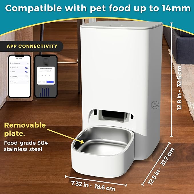 Automatic Cat Feeder - WiFi Automatic Dog Feeder 3.5L Pet Food Dispenser Smart App Control Cat Feeding Station Timed Food Pet Feeder