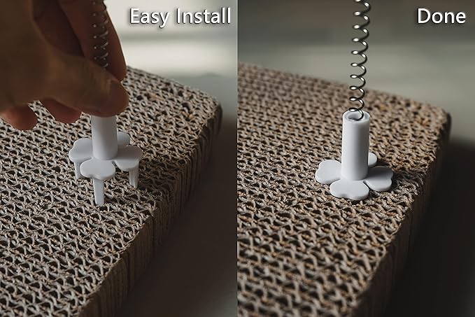 3 Pack Cat Teaser Wands Plug on Cardboard Cat Scratcher