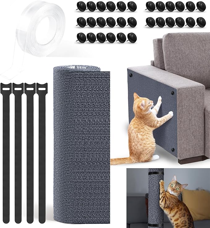 Couch Protector from Cat Claws 78.7"x15.8" Cat Scratching Mat Set, Cat Scratch Furniture Protector, Cat Scratching Post Scratch Pad Cover Replacement for Cat Tree Shelf Steps Couch Corner Wall