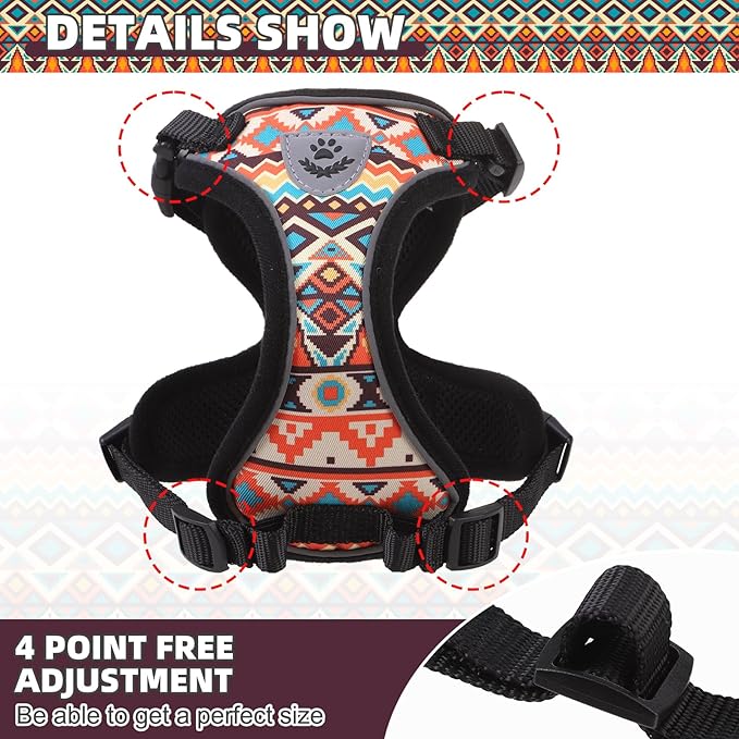 KOOLTAIL Cat Harness and Leash Set, Escape Proof for Safe Walking & Travel, Reflective Comfortable Easy Control Adjustable Kitten Harness for Boys&Girls Small Medium Large Cats Tribe M