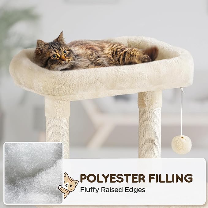 Yaheetech Cat Tree, 63 Inches Multi-Level Indoor Cat Play Structure with Scratching Posts, Hammock, and Dangling Ball