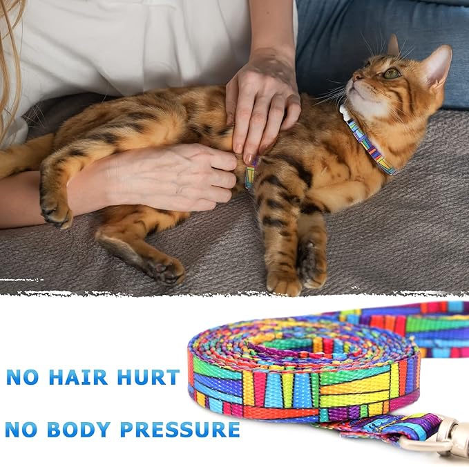 Supet Cat Harness and Leash Escape Proof, Adjustable Cat Leash and Harness Set for Walking, Lightweight Cat Harness for Large Small Kittens