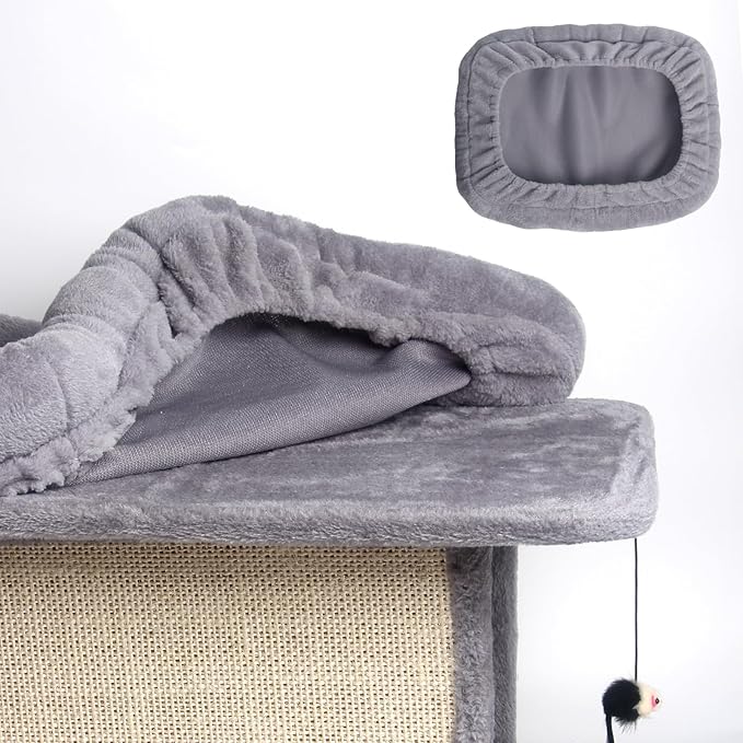 Large Cat Bed with Scratching Post and Combing Board, Sturdy and Durable, Ideal for Small Breeds