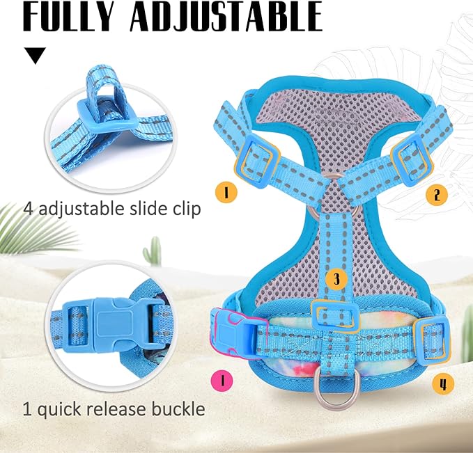 Supet Cat Harness and Leash Escape Proof for Walking, Adjustable Cat Vest Harness and Leash Set for Large and Small Kittens Dogs