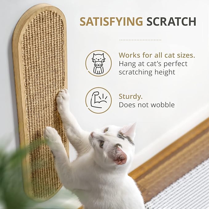 7 Ruby Road Wall Mounted Cat Scratcher - Indoor Cat Scratching Board Cat Vertical Cat Scratcher for Wall - Cat Scratch Pad Scratching Post for Indoor Cat Wall Mounted - Cat Wall Furniture Scratch