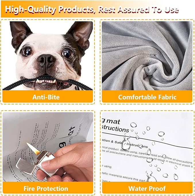 TJOY Pet Heating Pad Electric Heating Pad for Dogs and Cats Indoor Warming Mat Heated Pet Bed with Auto Power Off (Large： (32''x20''))