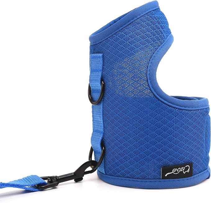 Kitty Harness and Leash for Walking Escape Proof Breathable Mesh Fabric, Solid Blue, X-Small, Adjustable Cat Walking Jackets, Padded Stylish Cat Vest