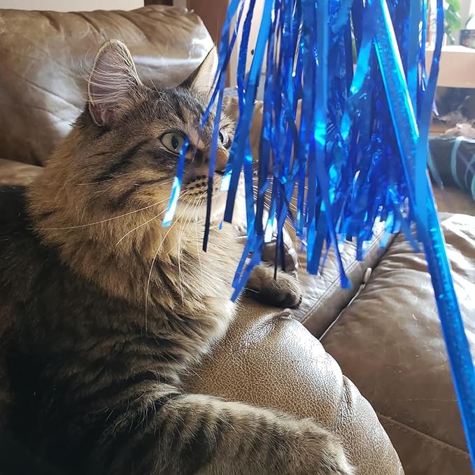 ADUCK Cat Toys Interactive Teaser Wand Toy with Tassels Worms Catcher for Cats Kitten, Random Color (1PC)