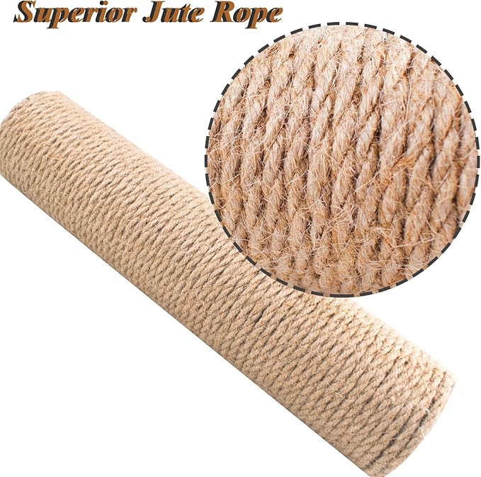 12 Inch Cat Scratching Post Replacement with M8 Screw Durable Cat Tree Scratch Post Refill Jute Rope for Cat Scratcher Climbing Perch Indoor Tower Furniture Scratching Tree Wall, Sisal, 2pcs
