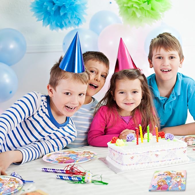 96 Pcs Birthday Plates and Napkins Party Supplies, Disposable Forks Paper Dessert Tableware Green Cartoon Decorations Table Dinnerware Favors Set, Serves 24