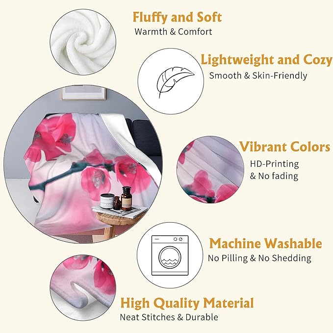 Aesthetic Giraffe Theme Blanket - Super Soft, Cozy, Lightweight Flannel Throw - Warm, Plush Blanket for Couch, Bed, Office, Travel, Outdoor Ideal Gift for Adult - 50×60in