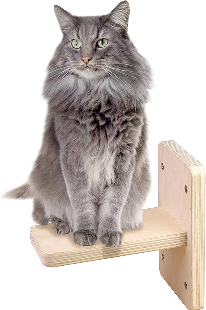 Wall Mounted Stairs for Cats, Cat Wall Mounted Shelves Board, Kitten Wall Ladder Climber Wooden Cat Wall Shelf Set Float, Cat Scratching Post Steps Cat Perch for Climbing Playing Lounging