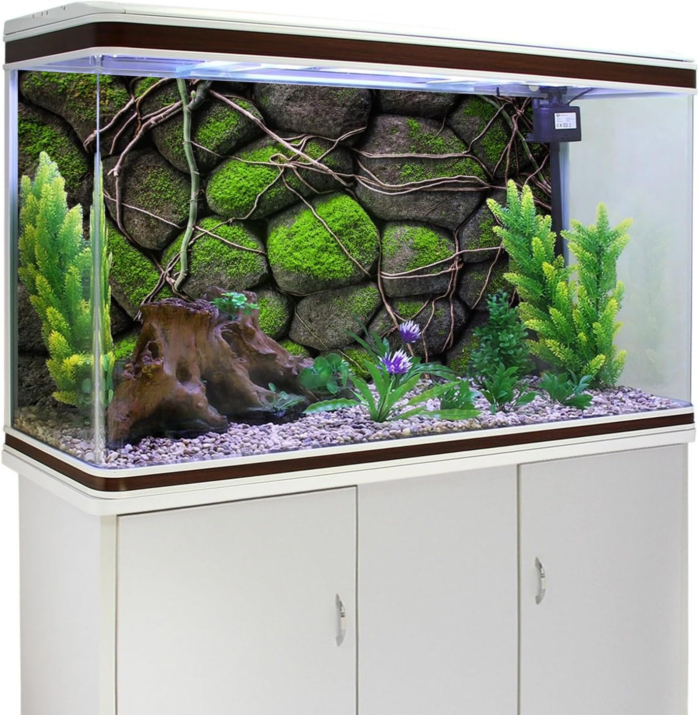 AWERT 36x24 inches Stone Aquarium Background Rock Fish Tank Background Rocky Terrarium Background Vinyl