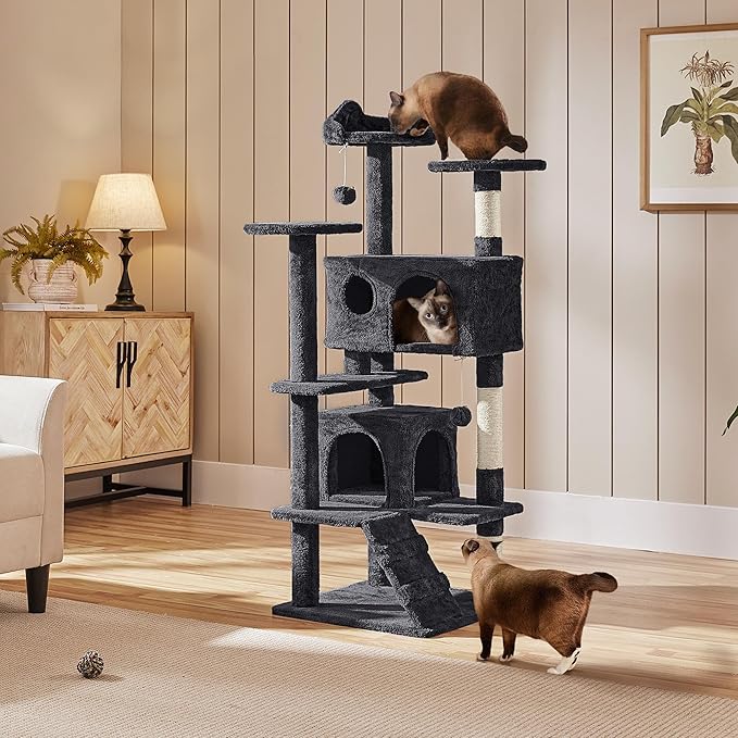 Yaheetech 54in Cat Tree Tower Condo, Cat Tree for Indoor Cats w/Scratching Post for Kittens Pet House Play