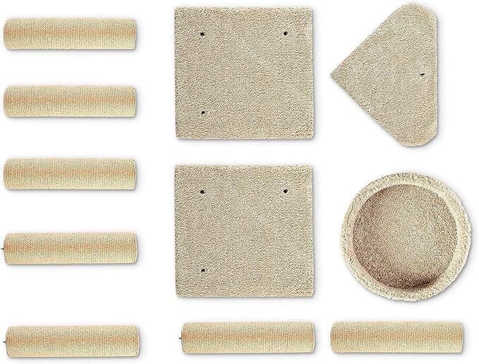 Amazon Basics - Cat Tree Indoor Climbing Activity Tower with Scratching Posts, multi-level, Large, 17.7" x 45.9", Beige