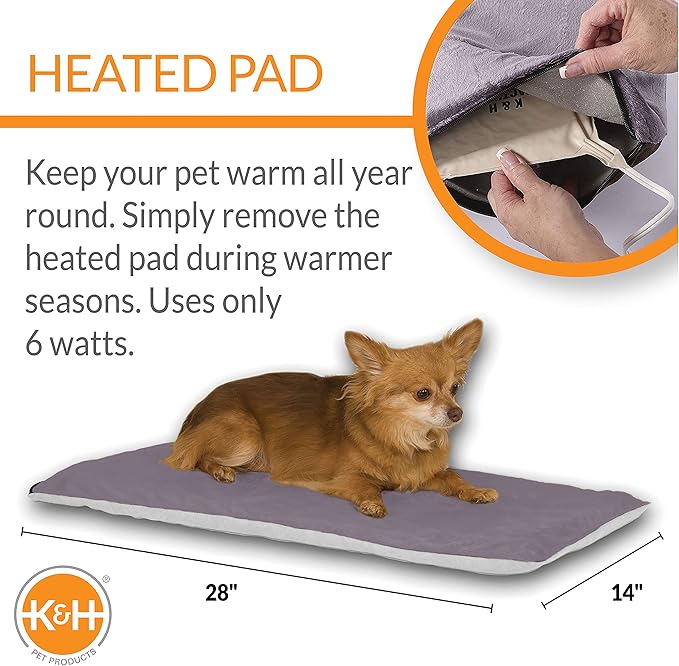 K&H Pet Products Thermo-Pet Mat Gray 14 X 28 Inches