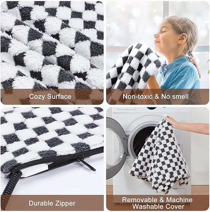 MIXJOY Heated Dog Bed, 11 Adjustable Temperature Dog Heating Pad Indoor with Timer, Pet Heating Pad for Dogs Cats, Electric Cat Heating Pad with Washable Cover, Heated Pet bed-28''x16'', Medium