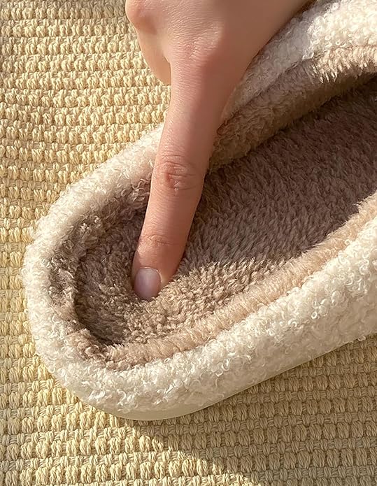 Animal Pattern Slippers - Hello Cat, Bear, Moose & Love Designs - Comfy Memory Foam Plush Cloud Slippers for Couples & Indoor Home