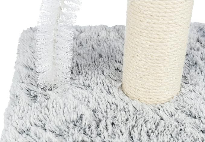 TRIXIE Lola Scratching Post with Grooming Brush, Durable Sisal, 24-in Tall, (Gray)